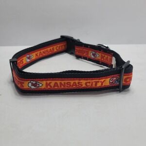 NFL Kansas City Chiefs Dog Collar Pets First Red Black Adjustable VERY LG XL XXL